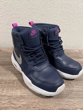 Nike Air Max Goaterra 2.0 Boot Shoes Size 5Y Navy Metallic Silver DC9515-400